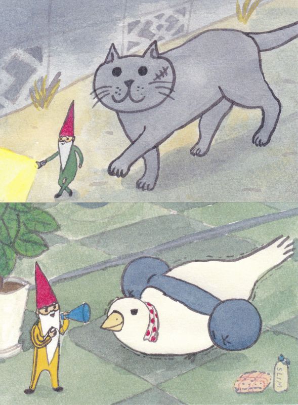 出口かずみ「夜のパトロール」など / ポストカード2枚セットの画像