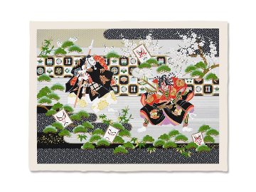 E-002　総柄和紙・小　歌舞伎１画像