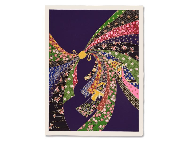 E-029　総柄和紙・小　桜づくし（紫）画像
