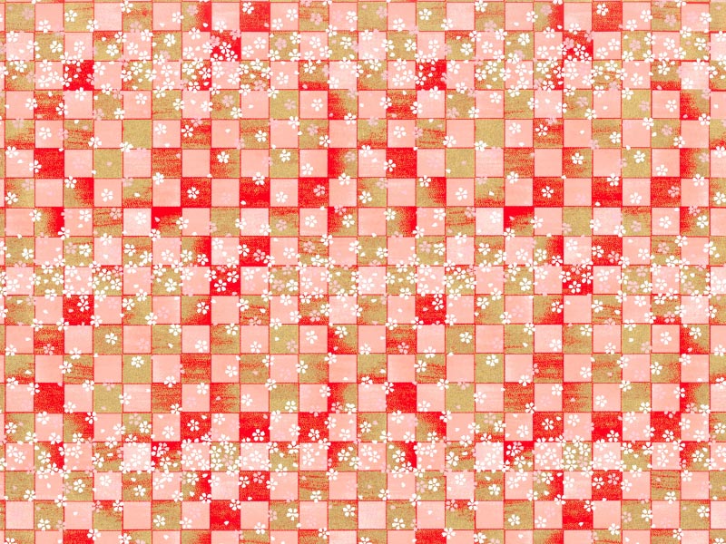 Y-137　市松に桜（赤）画像
