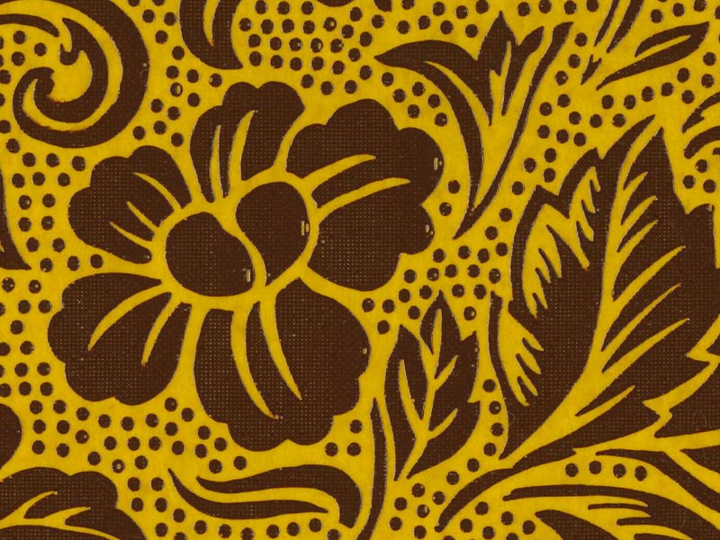 K-012　鎌倉彫風和紙　花（黄）画像