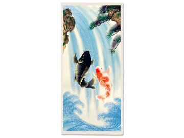 E-036　総柄和紙・小　鯉の滝のぼり画像