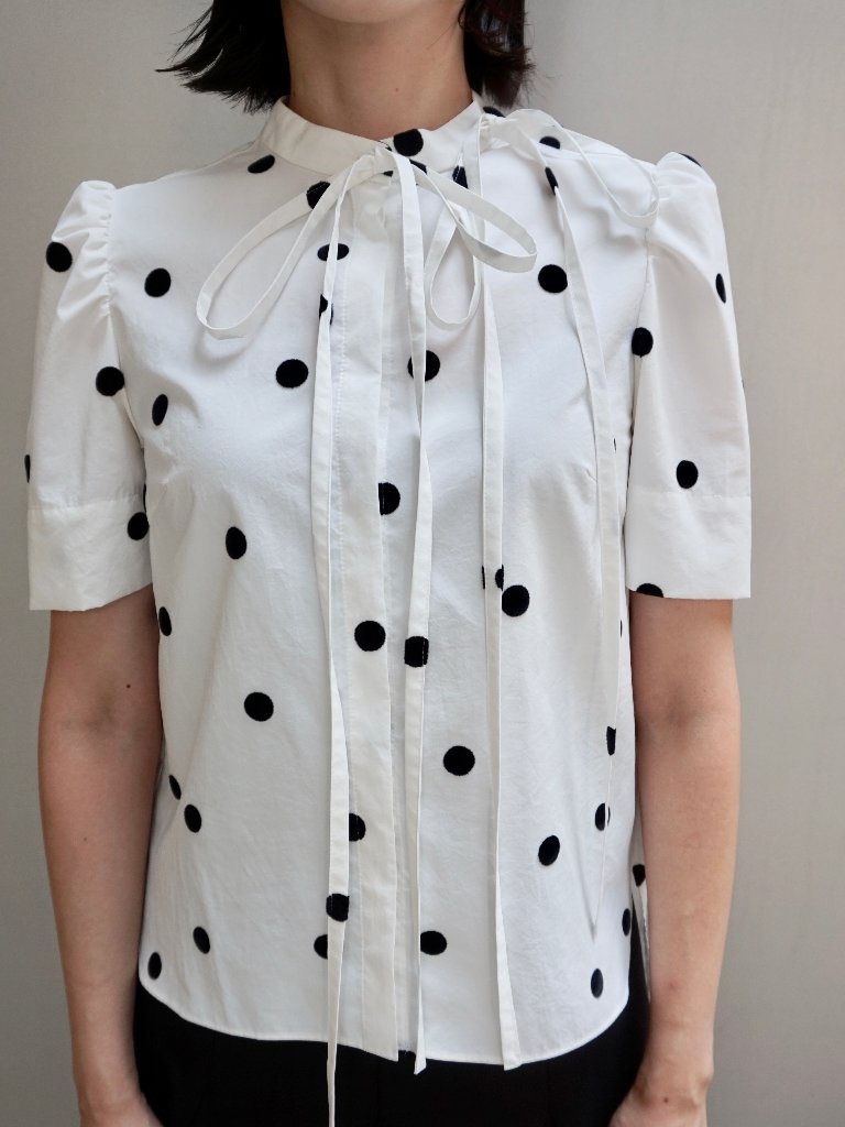 shetokyo Aloma dot white/black 0サイズ ブラウス www.browhenna.it