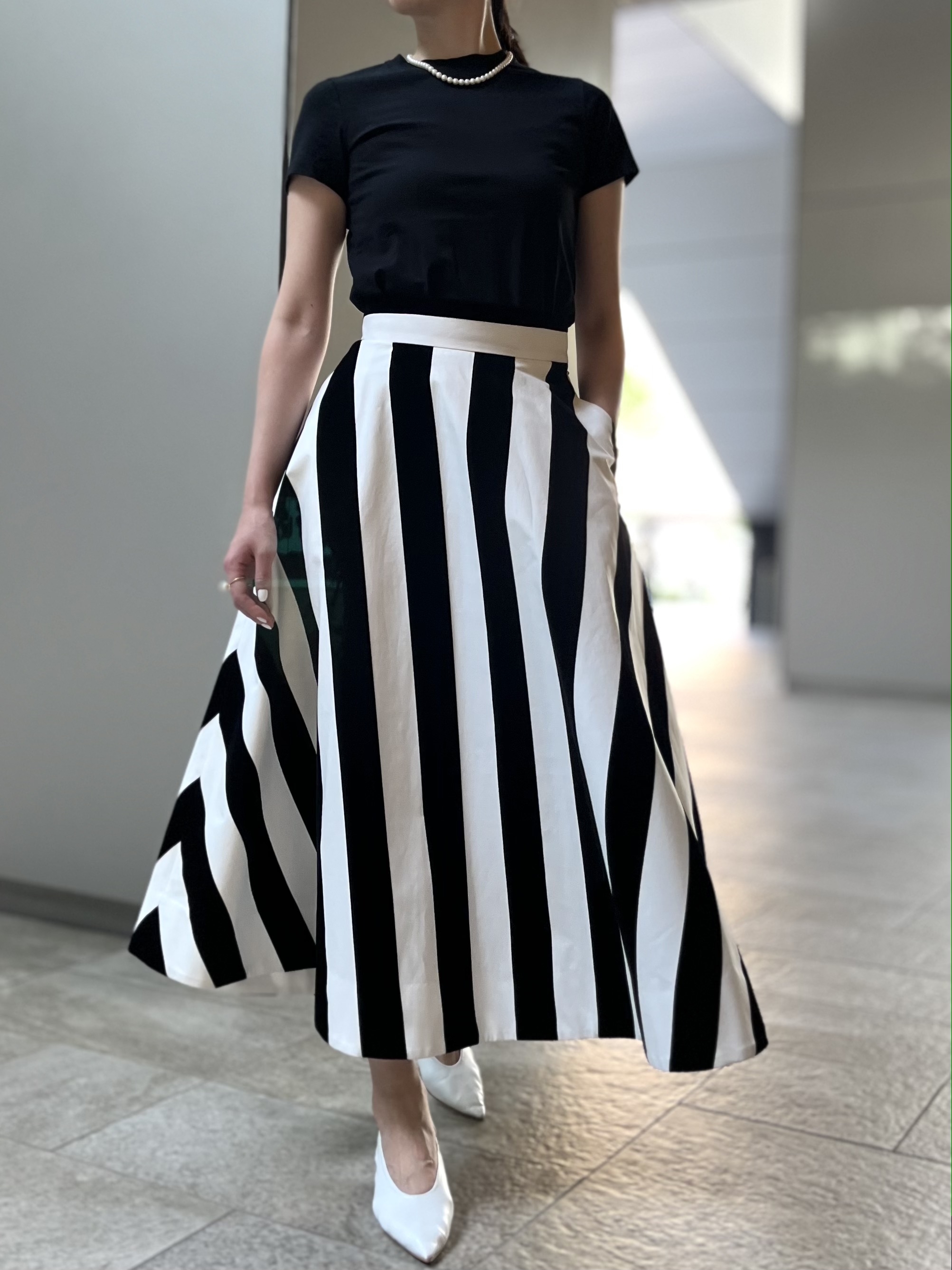 一番人気物 【美品】shetokyo she シートーキョー Nadia stripe stripe ...