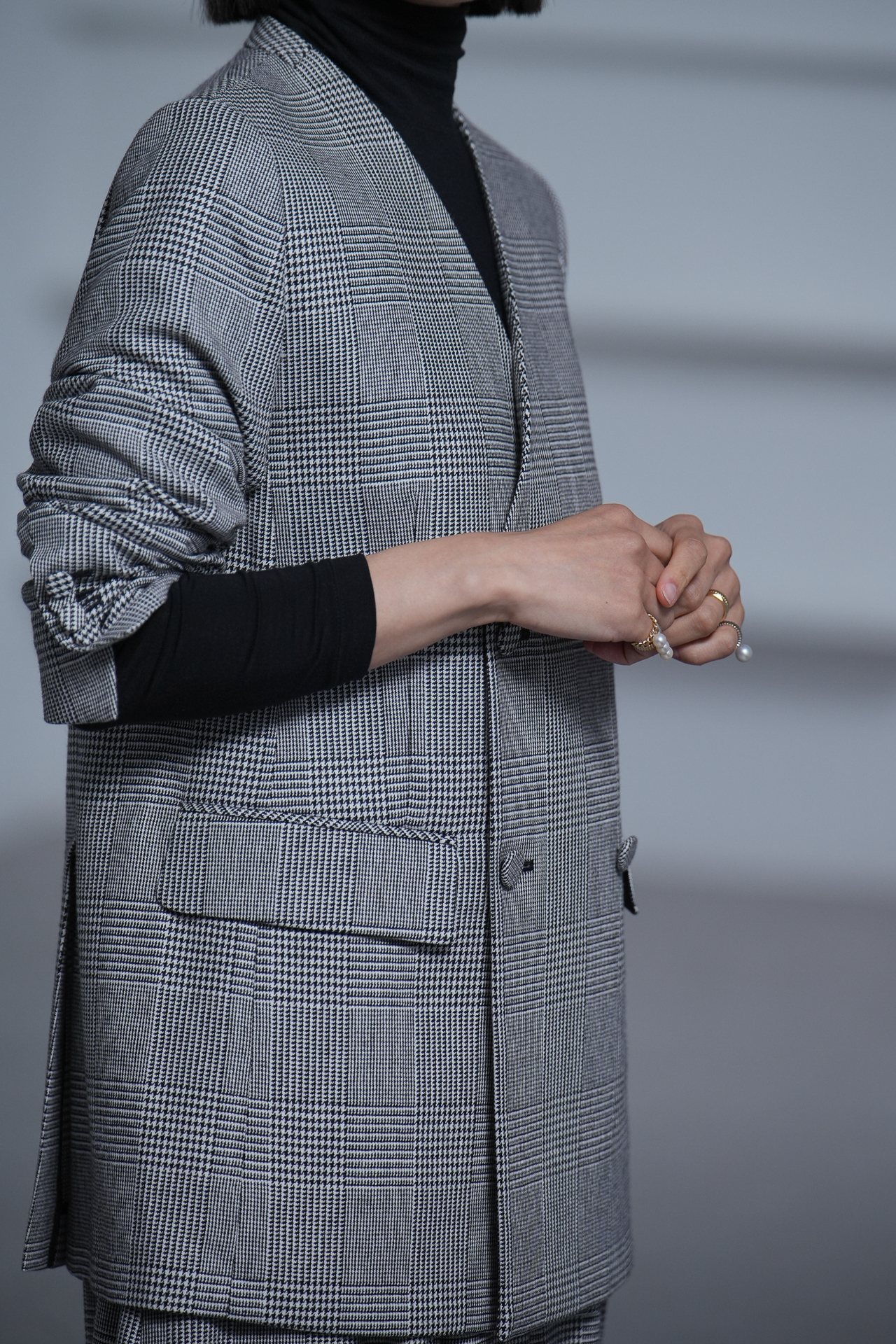 Taylor Glen Check White/Blackの画像