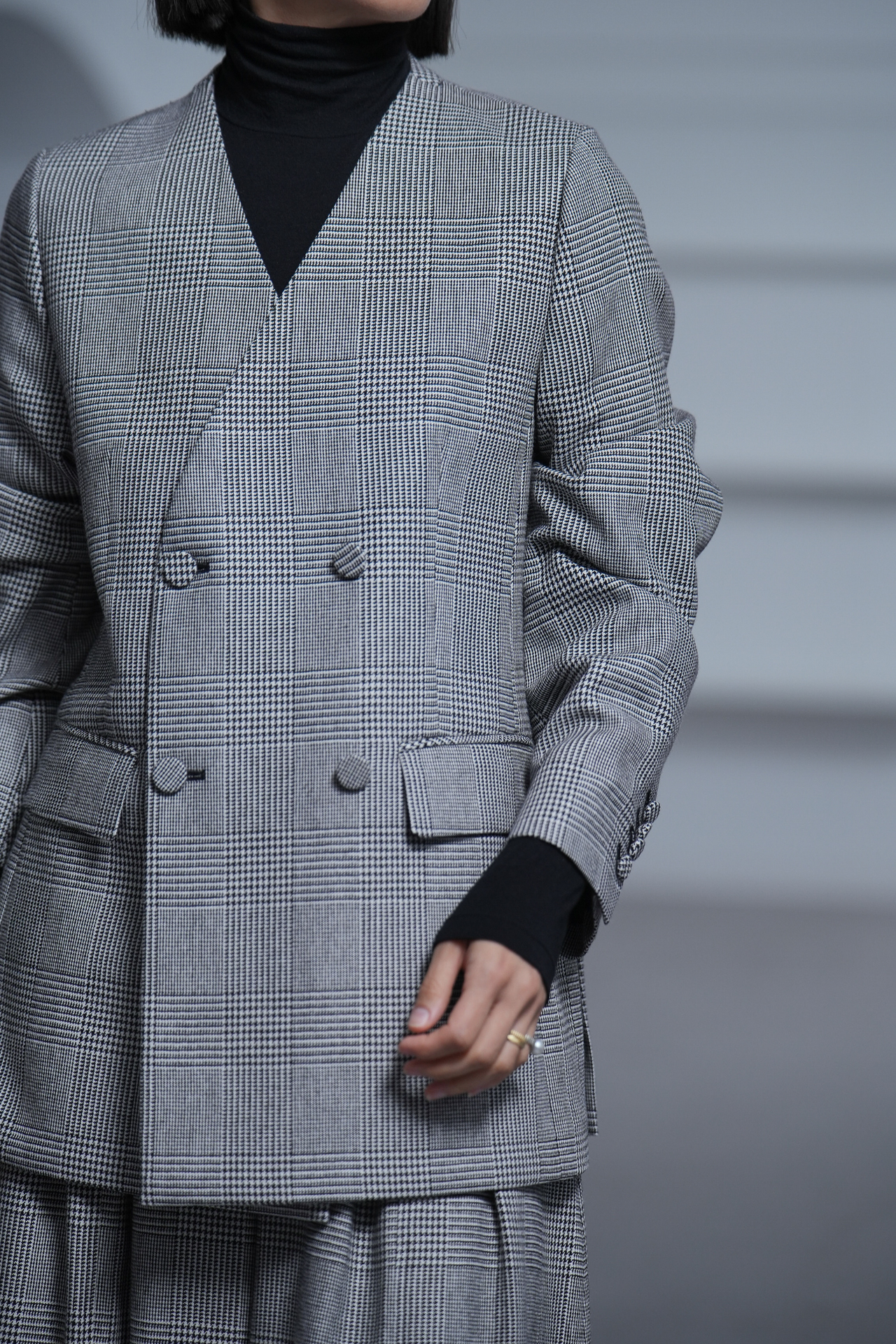 Taylor Glen Check White/Blackの画像