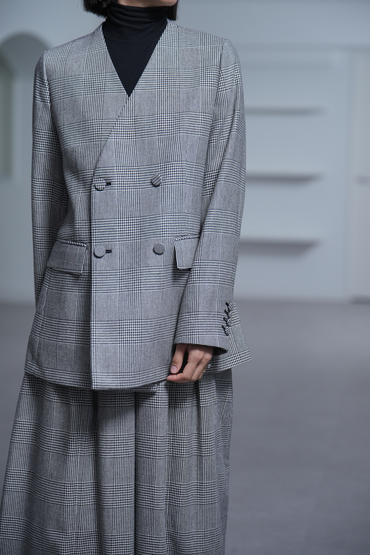 Taylor Glen Check White/Blackの画像