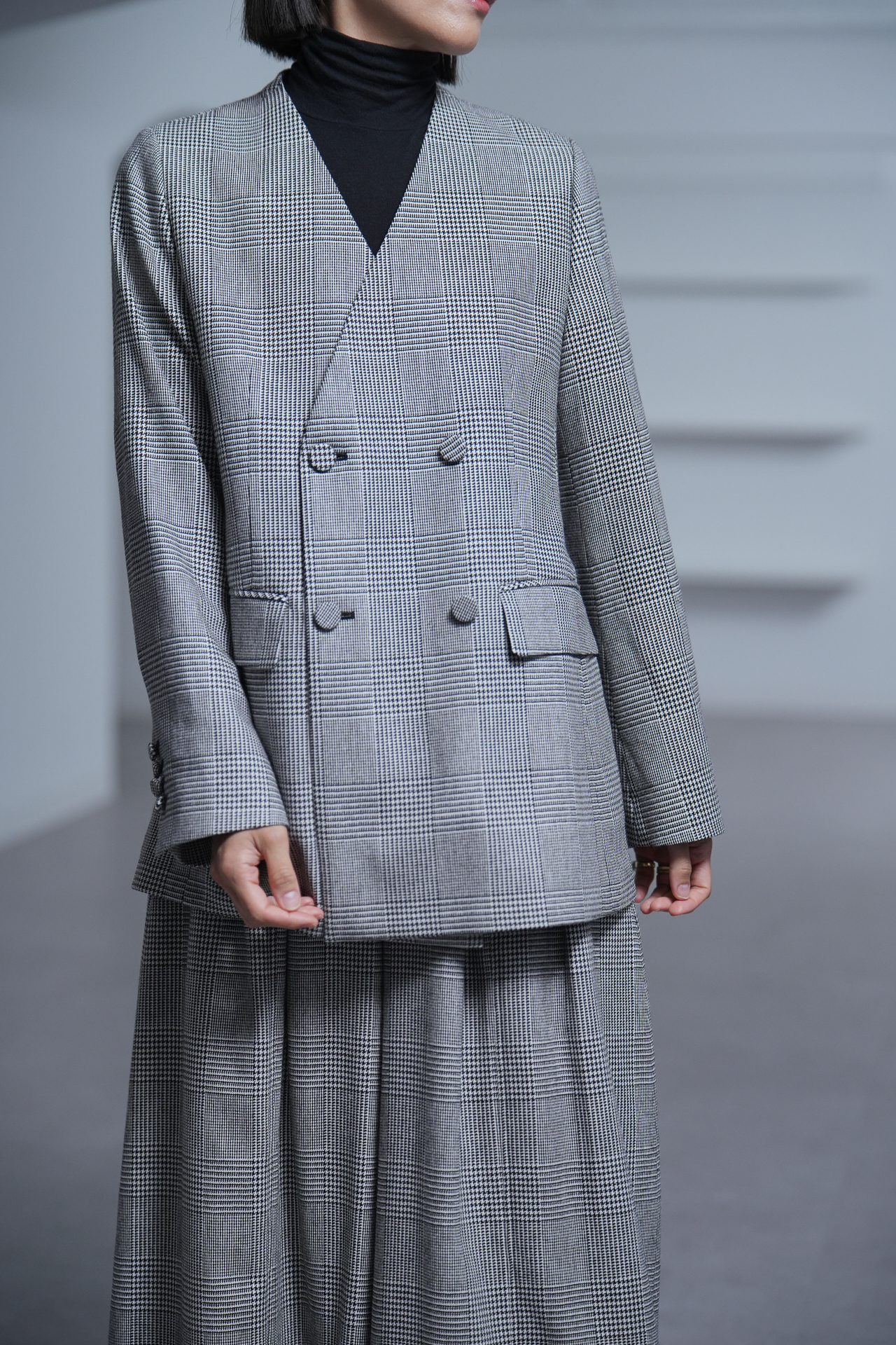 Taylor Glen Check White/Blackの画像