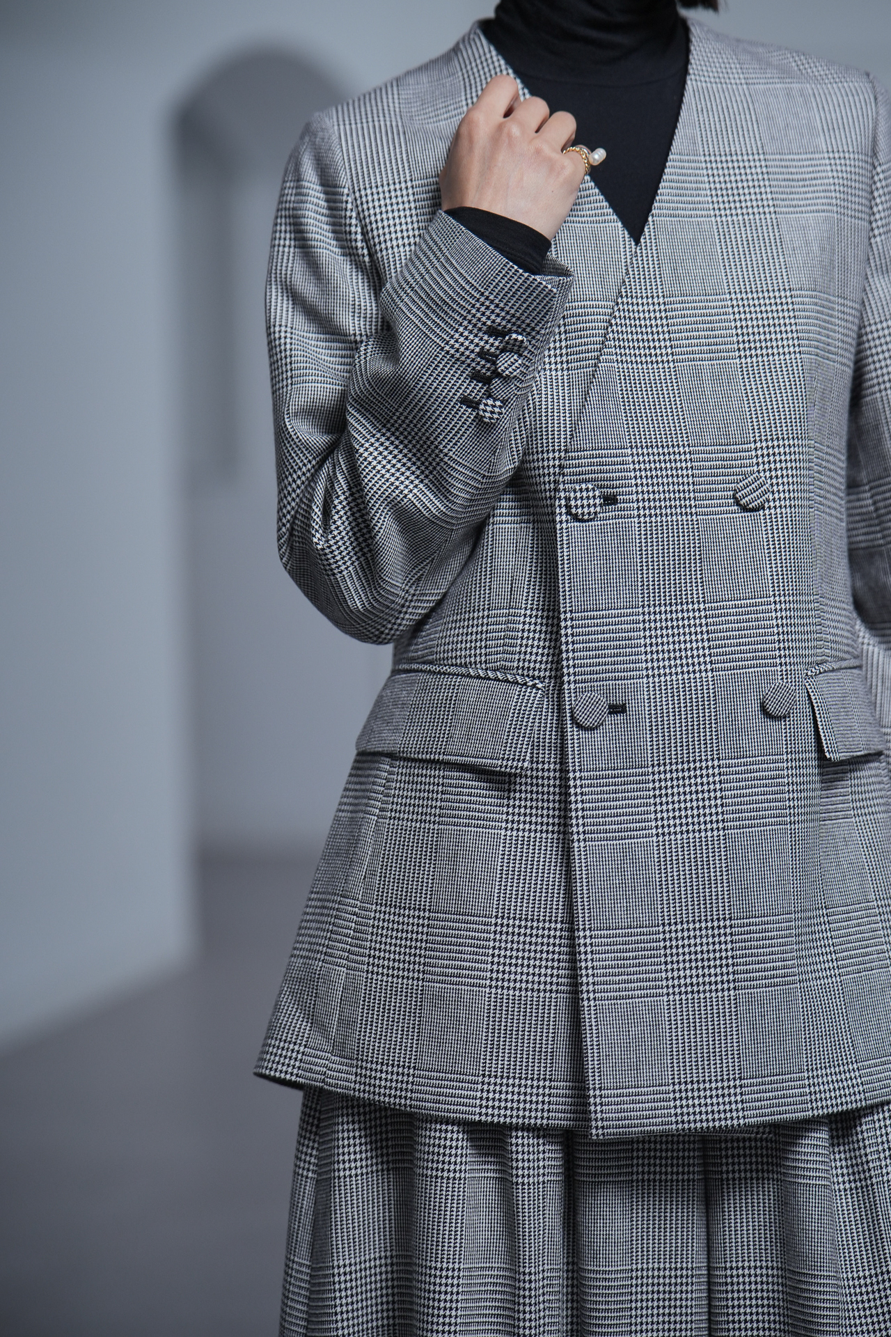 Taylor Glen Check White/Blackの画像