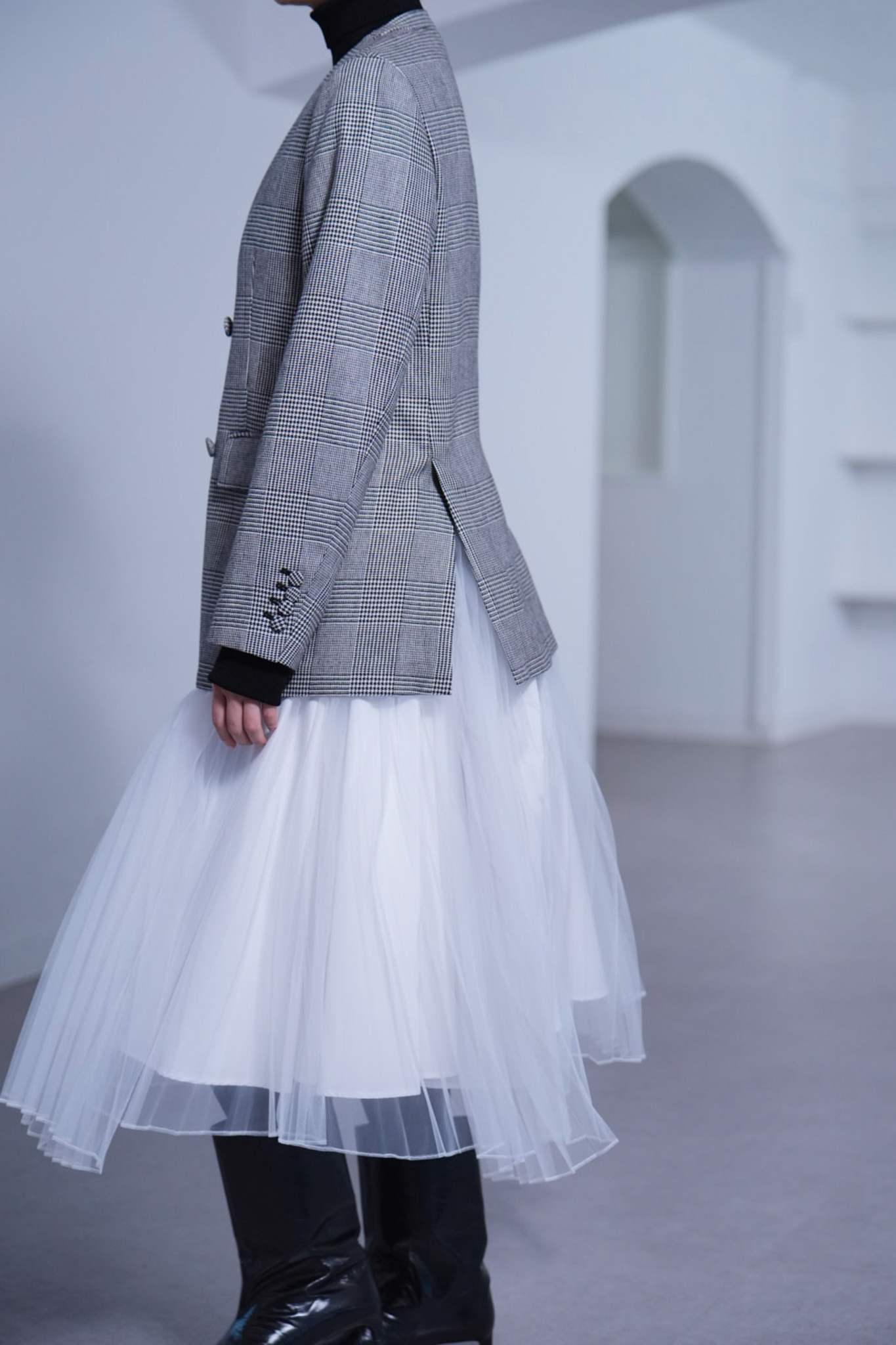 Taylor Glen Check White/Blackの画像