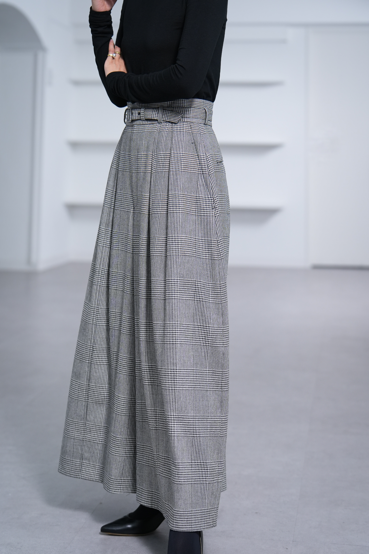 Fred Glen Check　White/Blackの画像