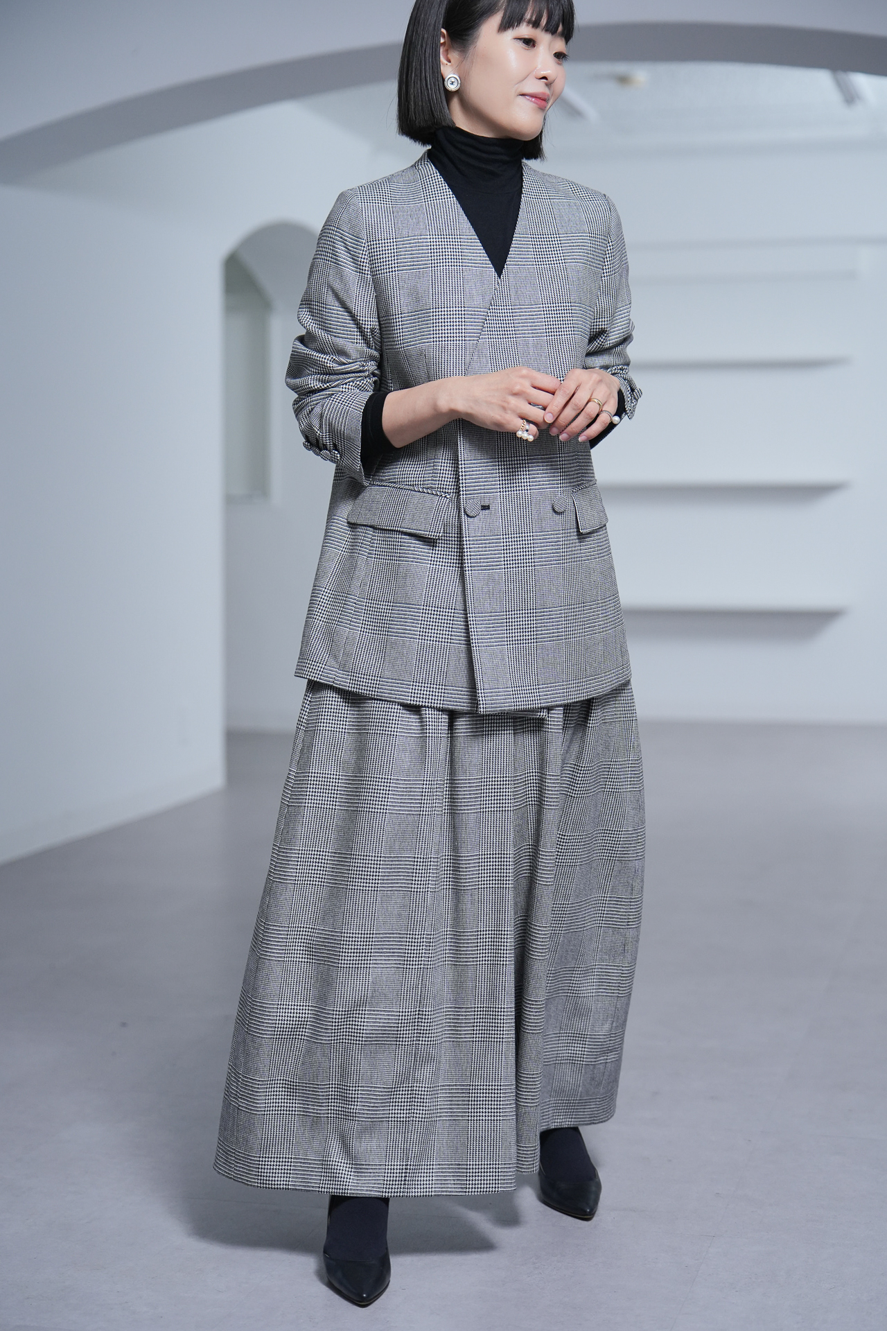 Fred Glen Check　White/Blackの画像