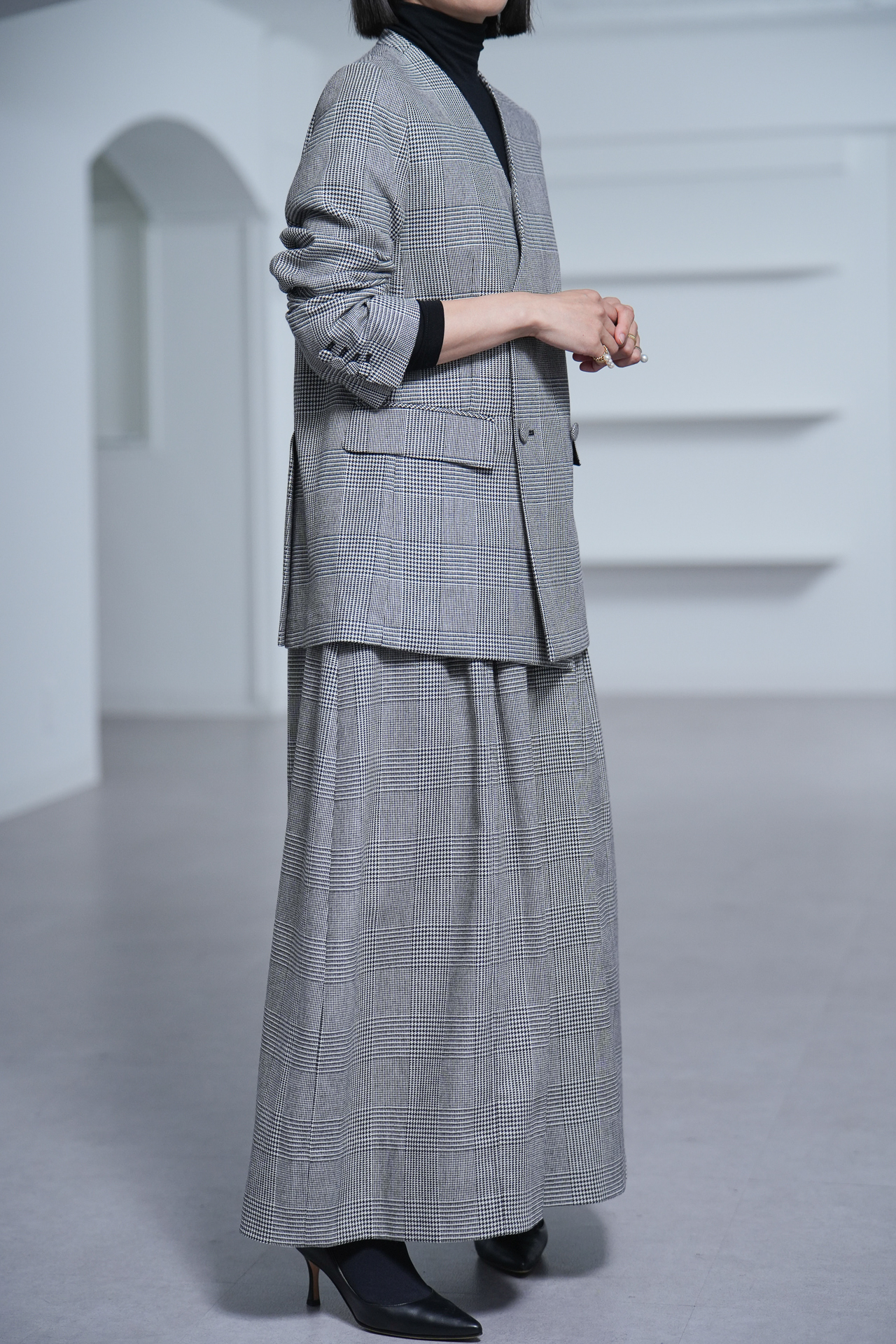 Fred Glen Check　White/Blackの画像