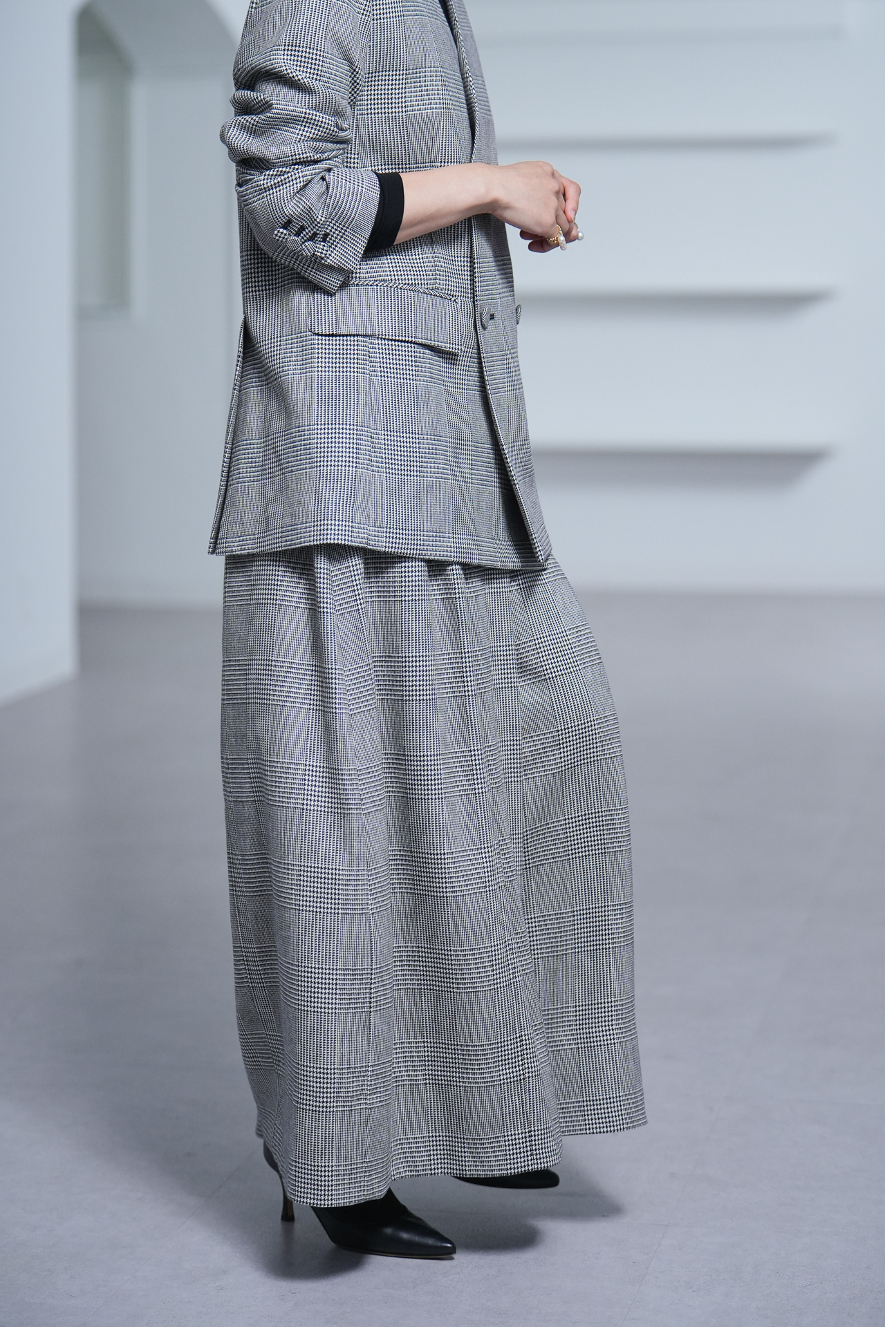 Fred Glen Check　White/Blackの画像