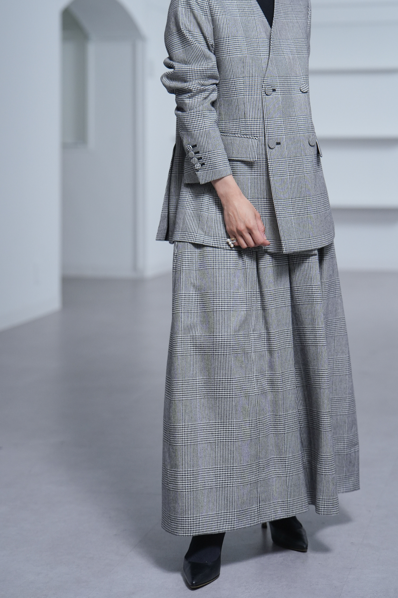 Fred Glen Check　White/Blackの画像