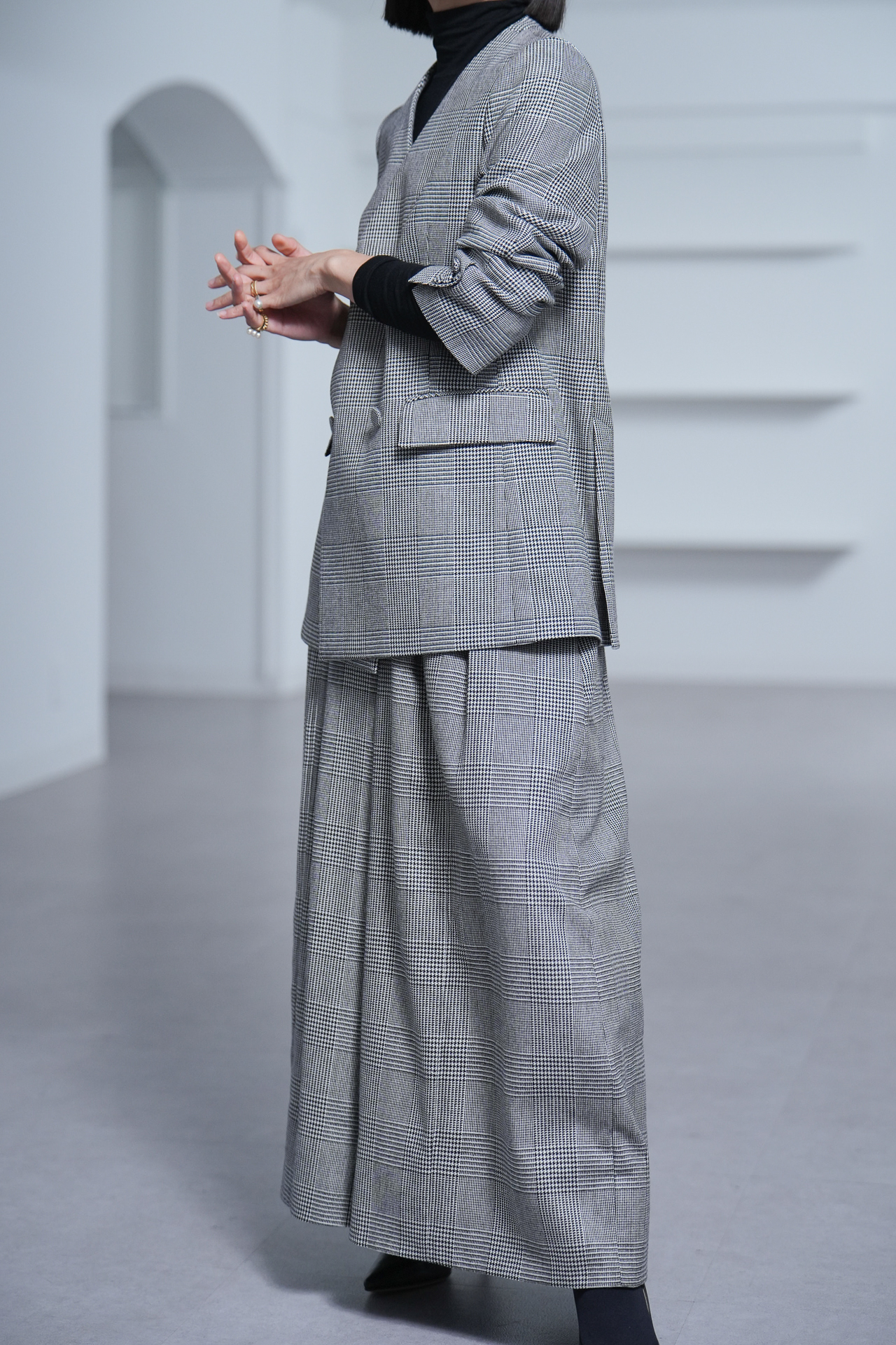 Fred Glen Check　White/Blackの画像