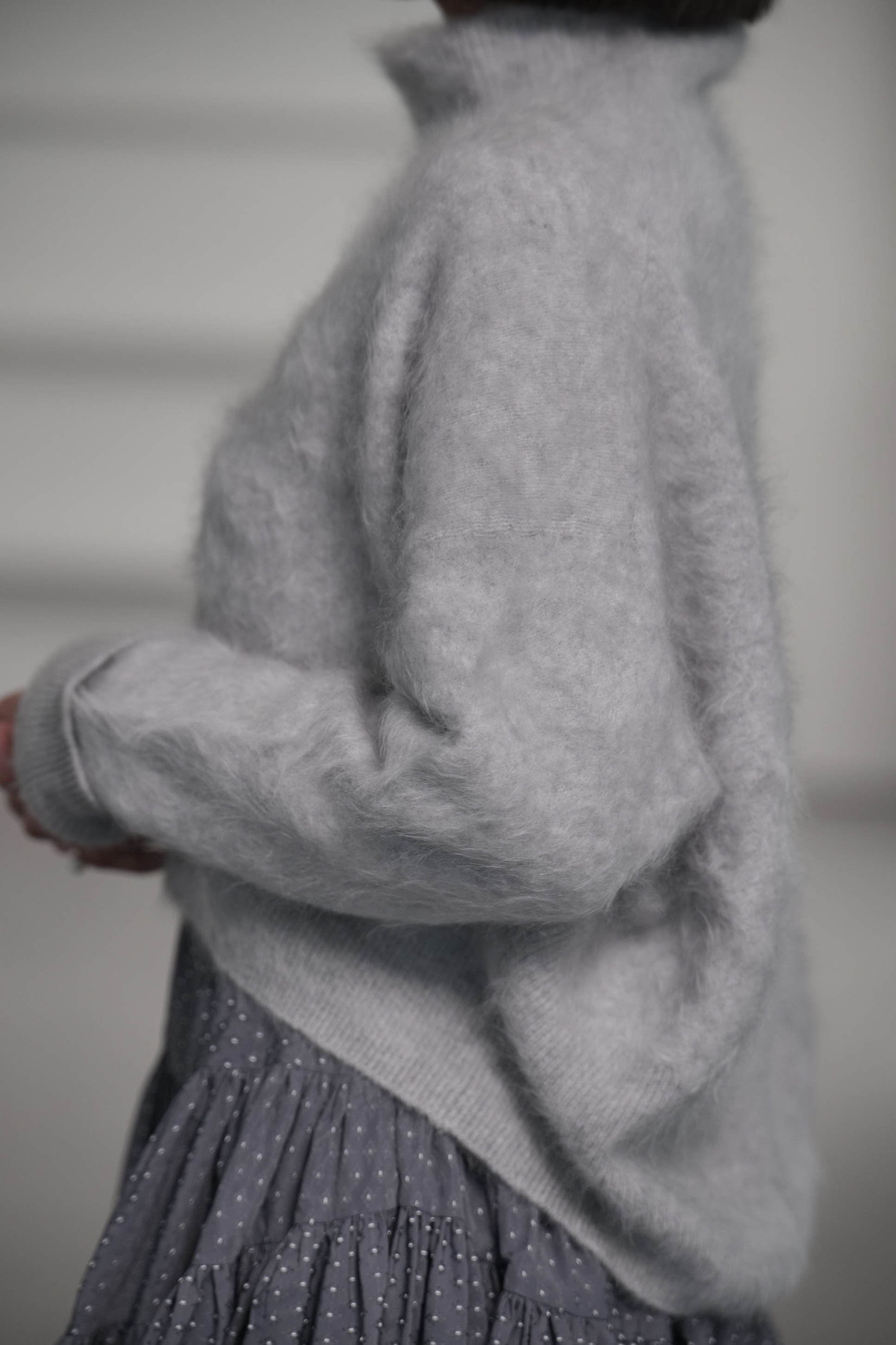 Alma Fur Cashmere High Neck IceGrayの画像