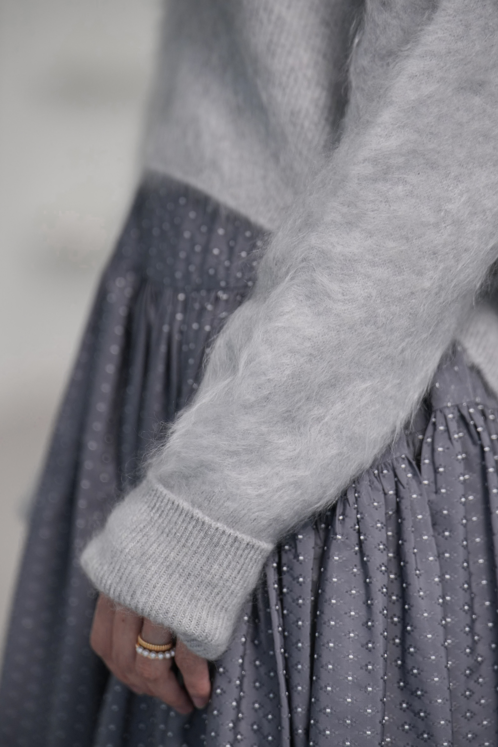 Alma Fur Cashmere High Neck IceGrayの画像