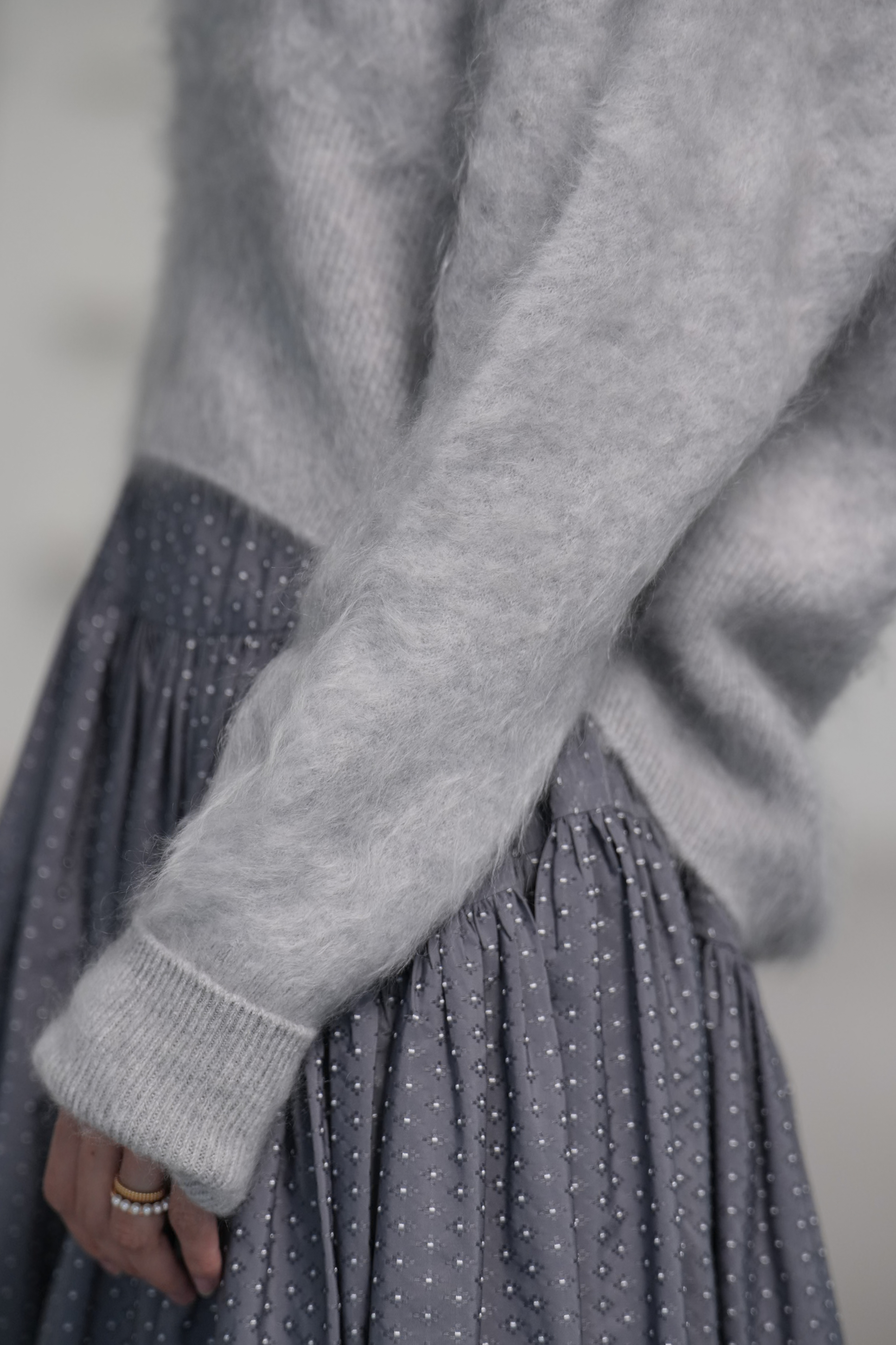 Alma Fur Cashmere High Neck IceGrayの画像