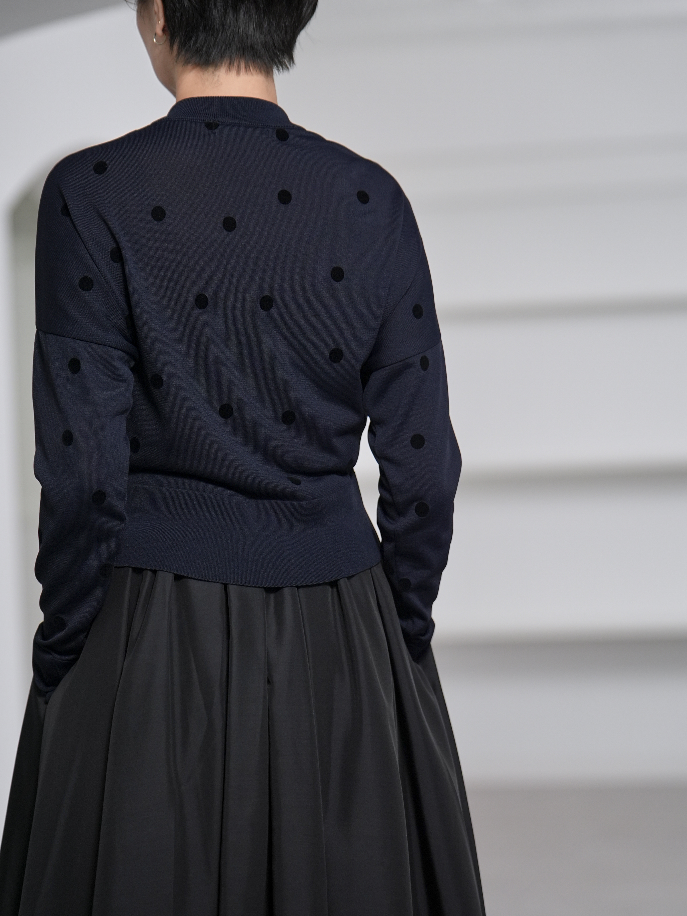Demi Sheer Dot Navy/Blackの画像