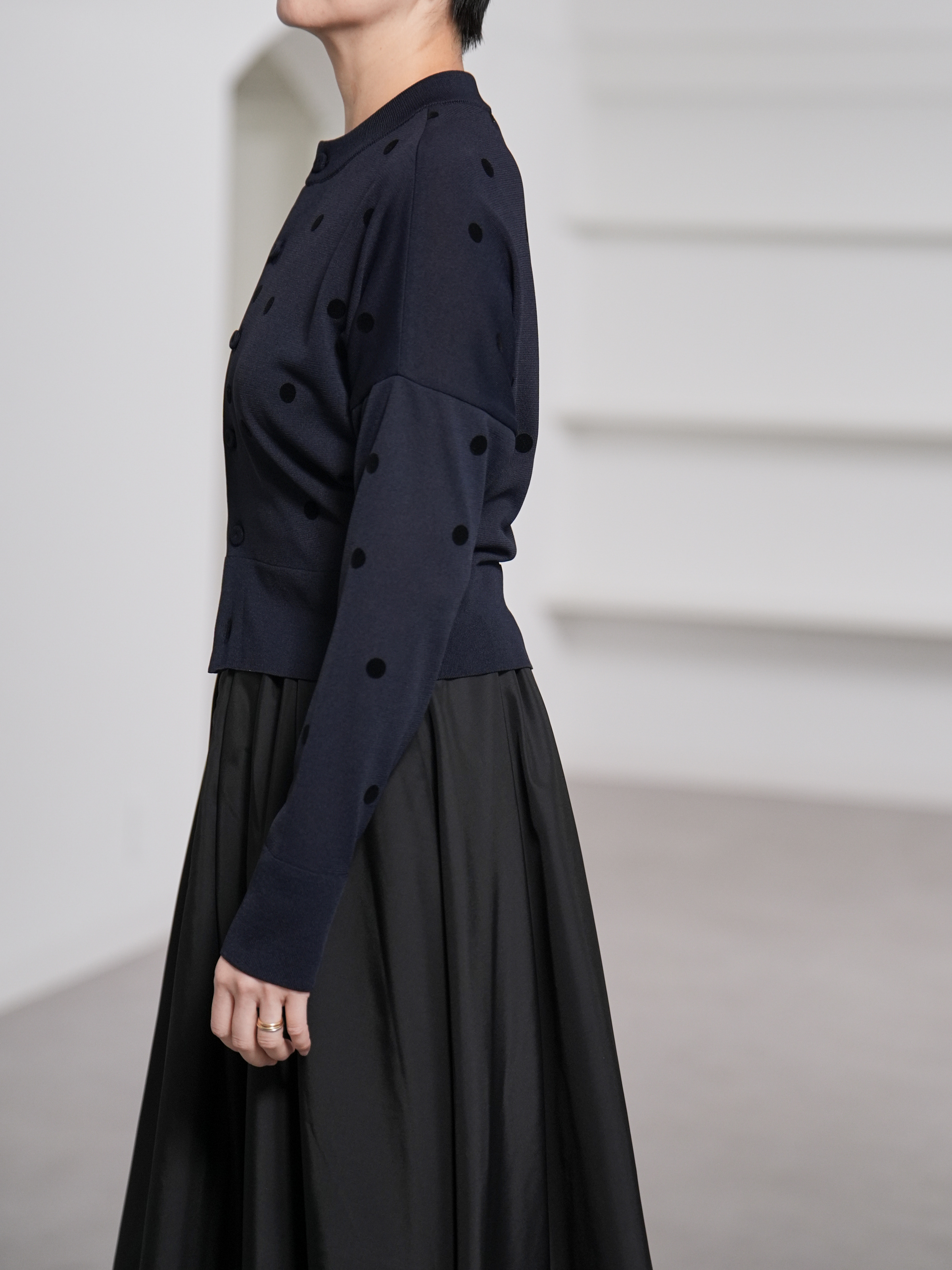 Demi Sheer Dot Navy/Blackの画像