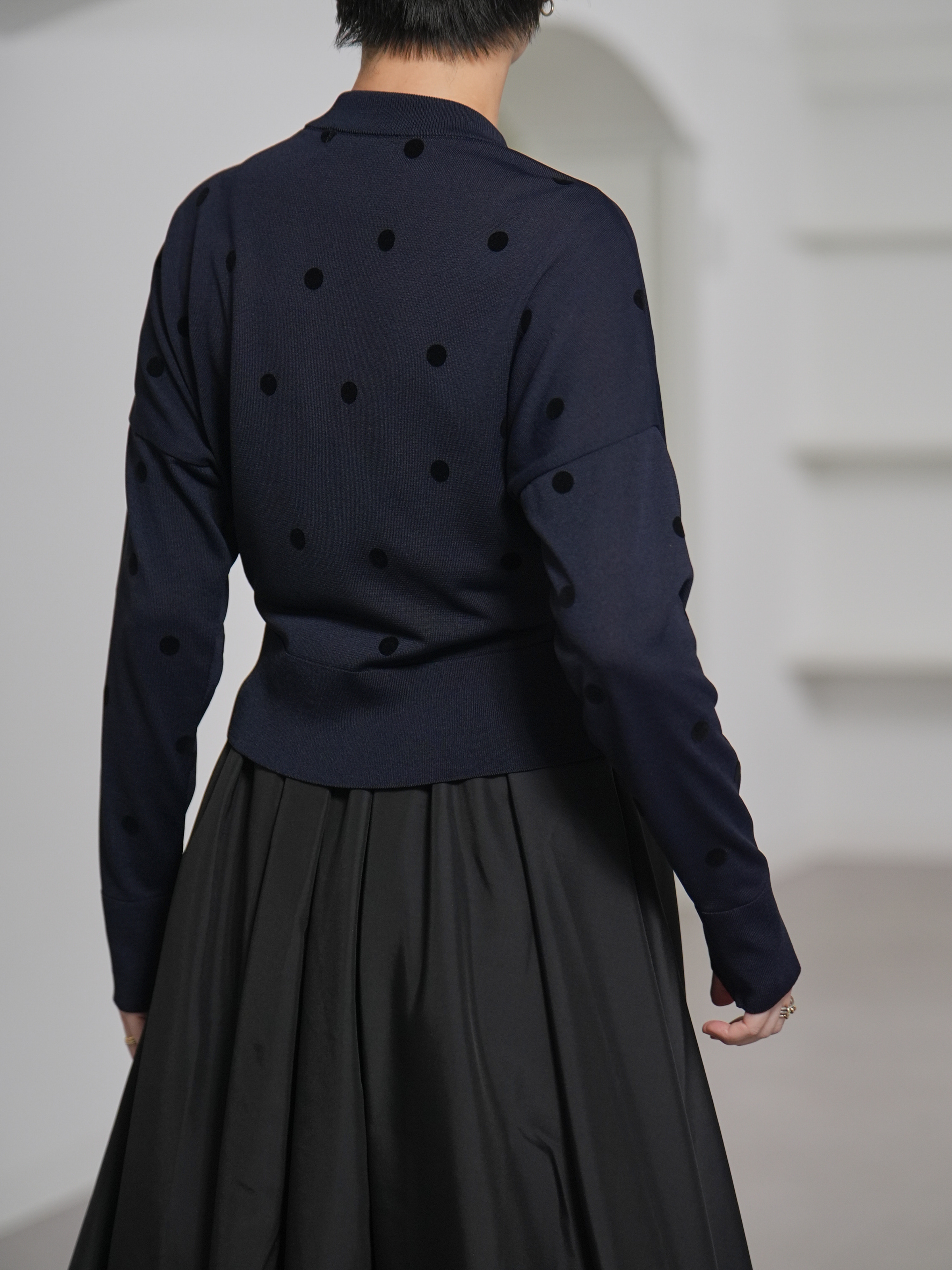 Demi Sheer Dot Navy/Blackの画像