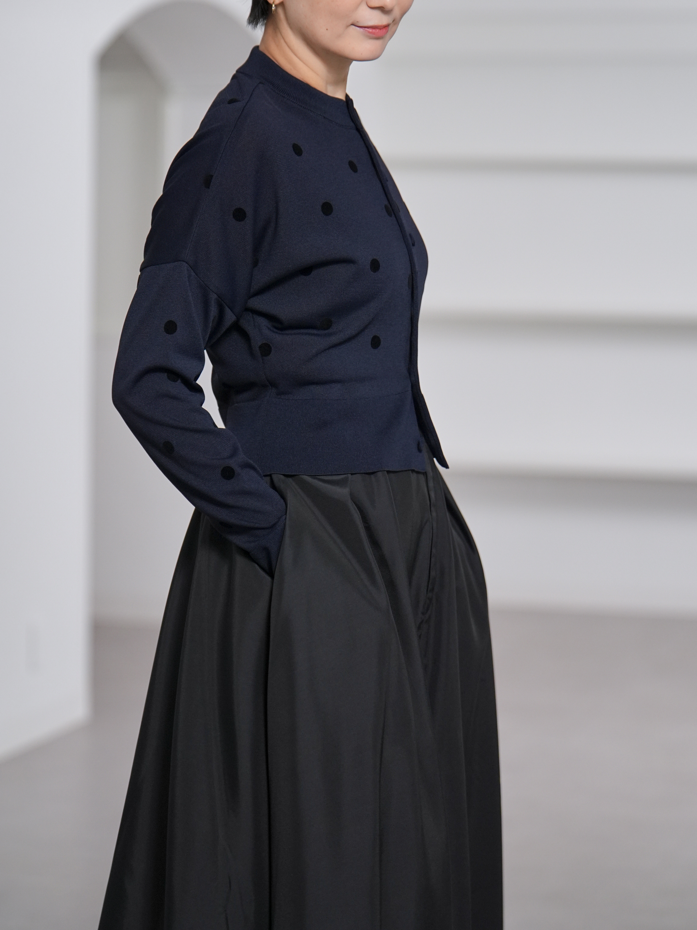 Demi Sheer Dot Navy/Blackの画像