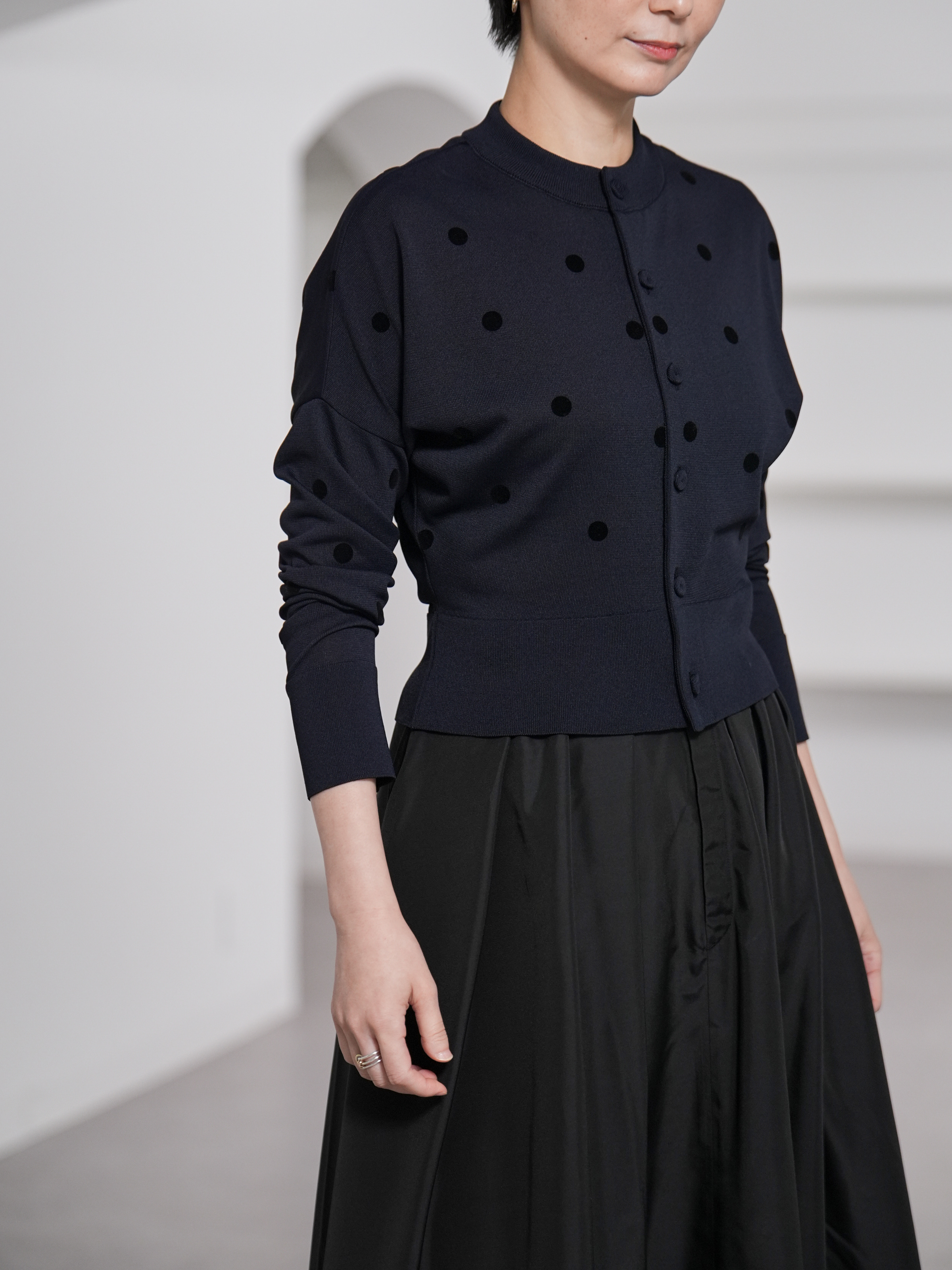 Demi Sheer Dot Navy/Blackの画像