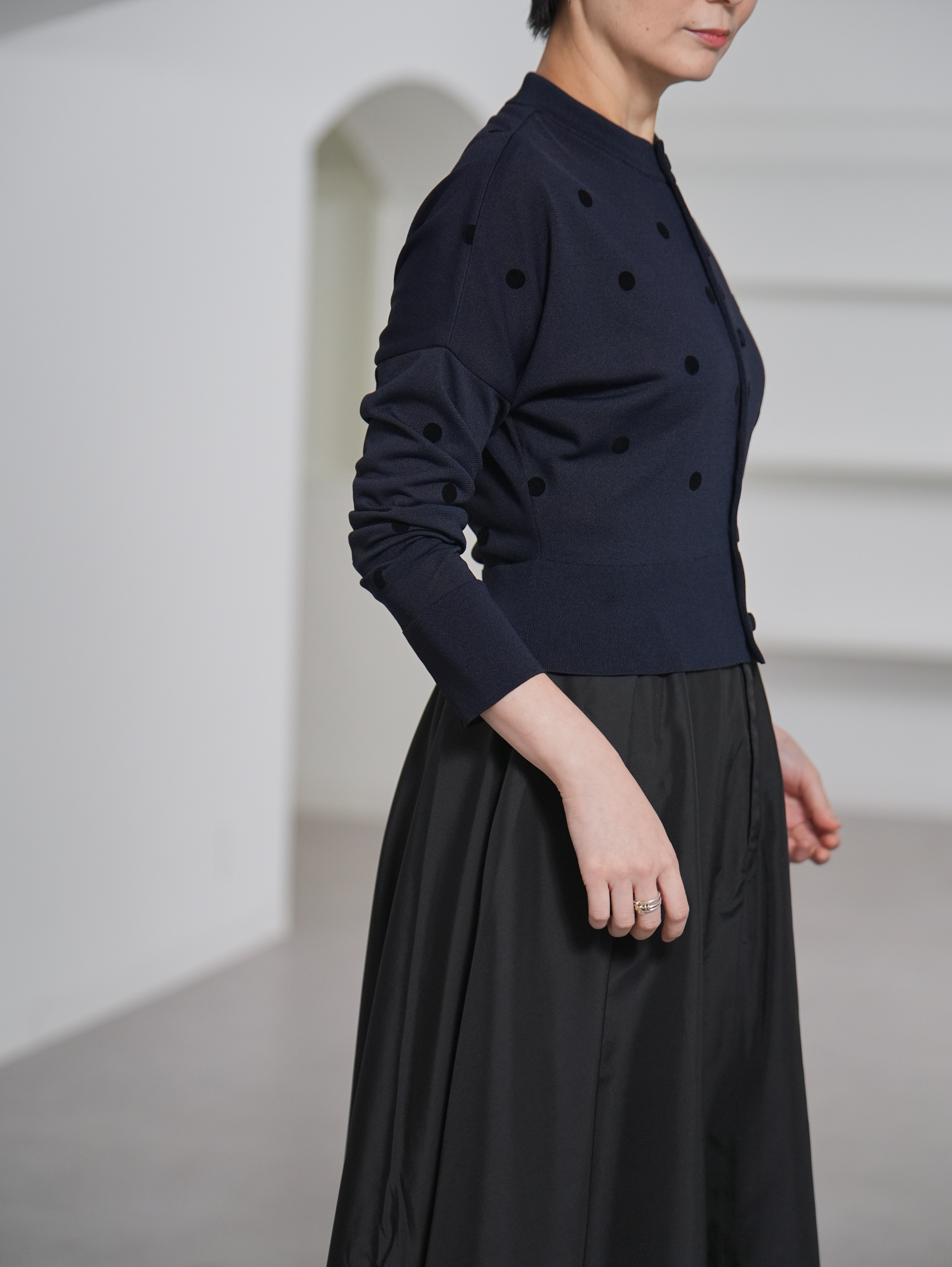 Demi Sheer Dot Navy/Blackの画像