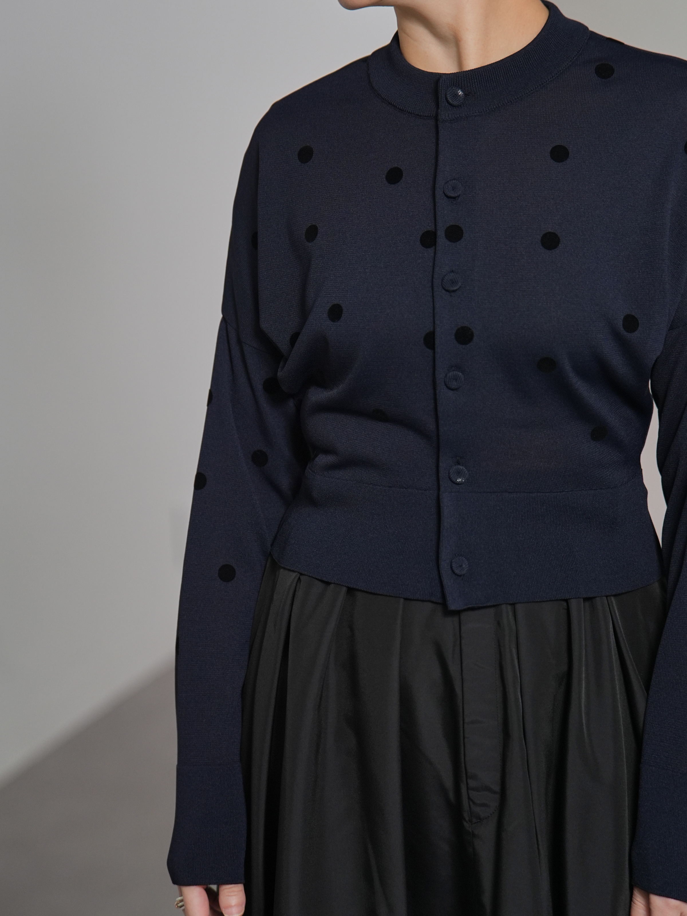 Demi Sheer Dot Navy/Blackの画像