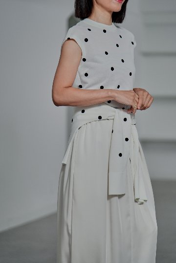 Inez Sheer Dot OffWhite/Black | SHE Tokyo online shop