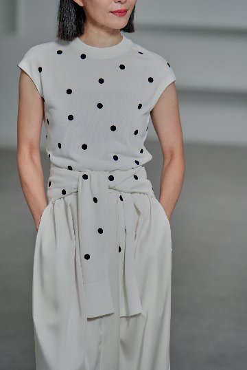 Inez Sheer Dot OffWhite/Black | SHE Tokyo online shop