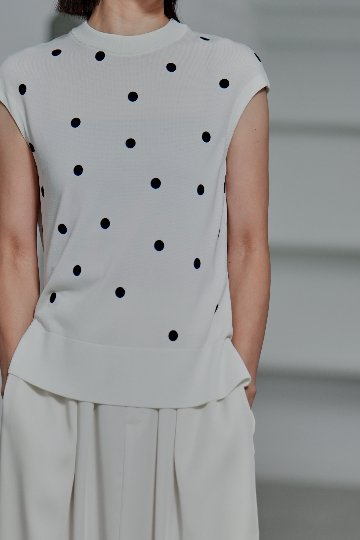 Inez Sheer Dot OffWhite/Black | SHE Tokyo online shop