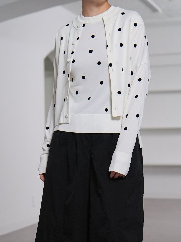 Inez Sheer Dot OffWhite/Black | SHE Tokyo online shop