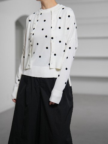 Inez Sheer Dot OffWhite/Black | SHE Tokyo online shop