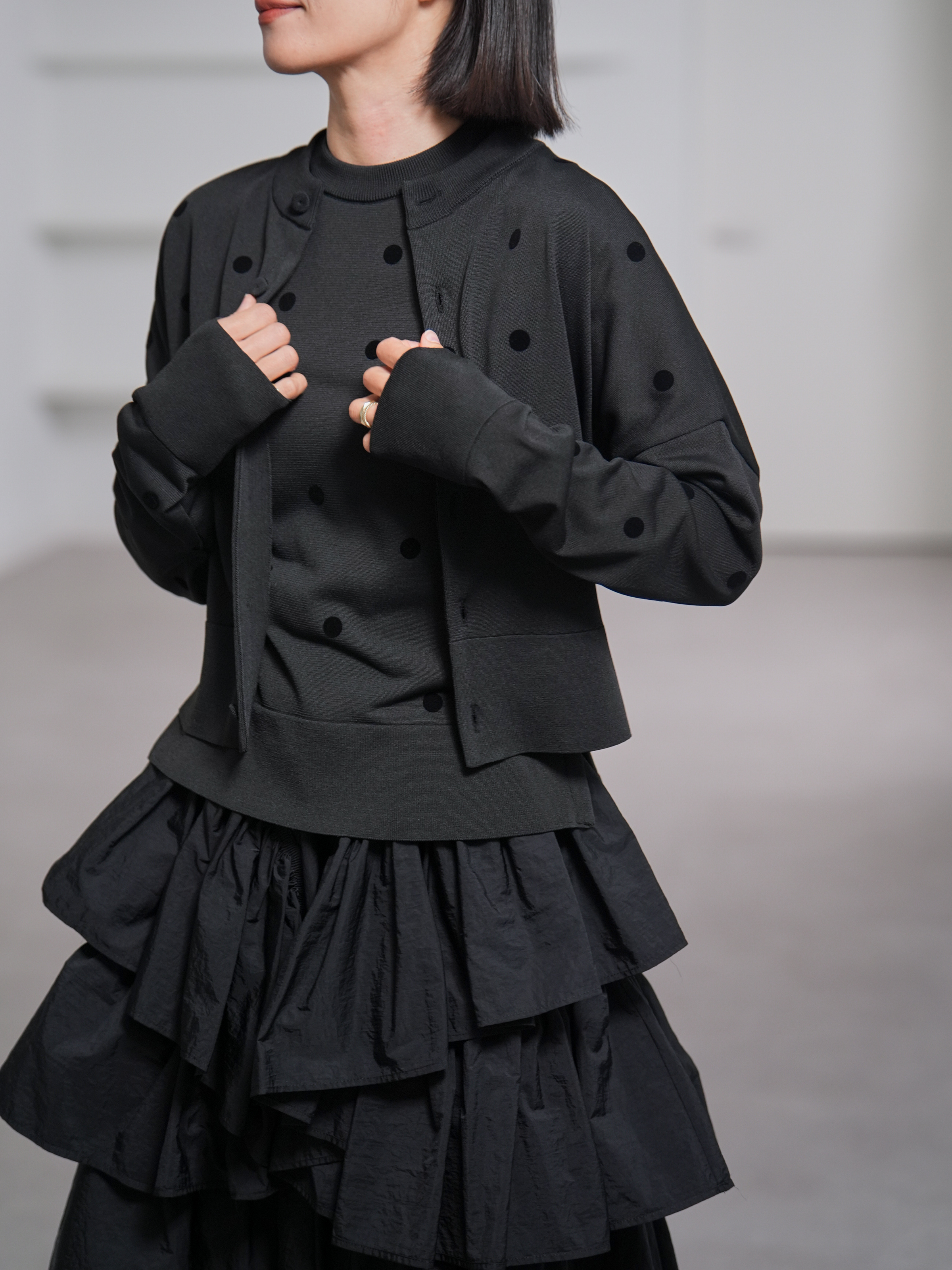 Darcy Sheer Dot Black/Blackの画像