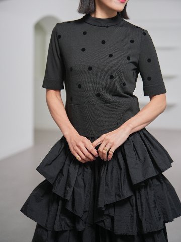 Darcy Sheer Dot Black/Blackの画像