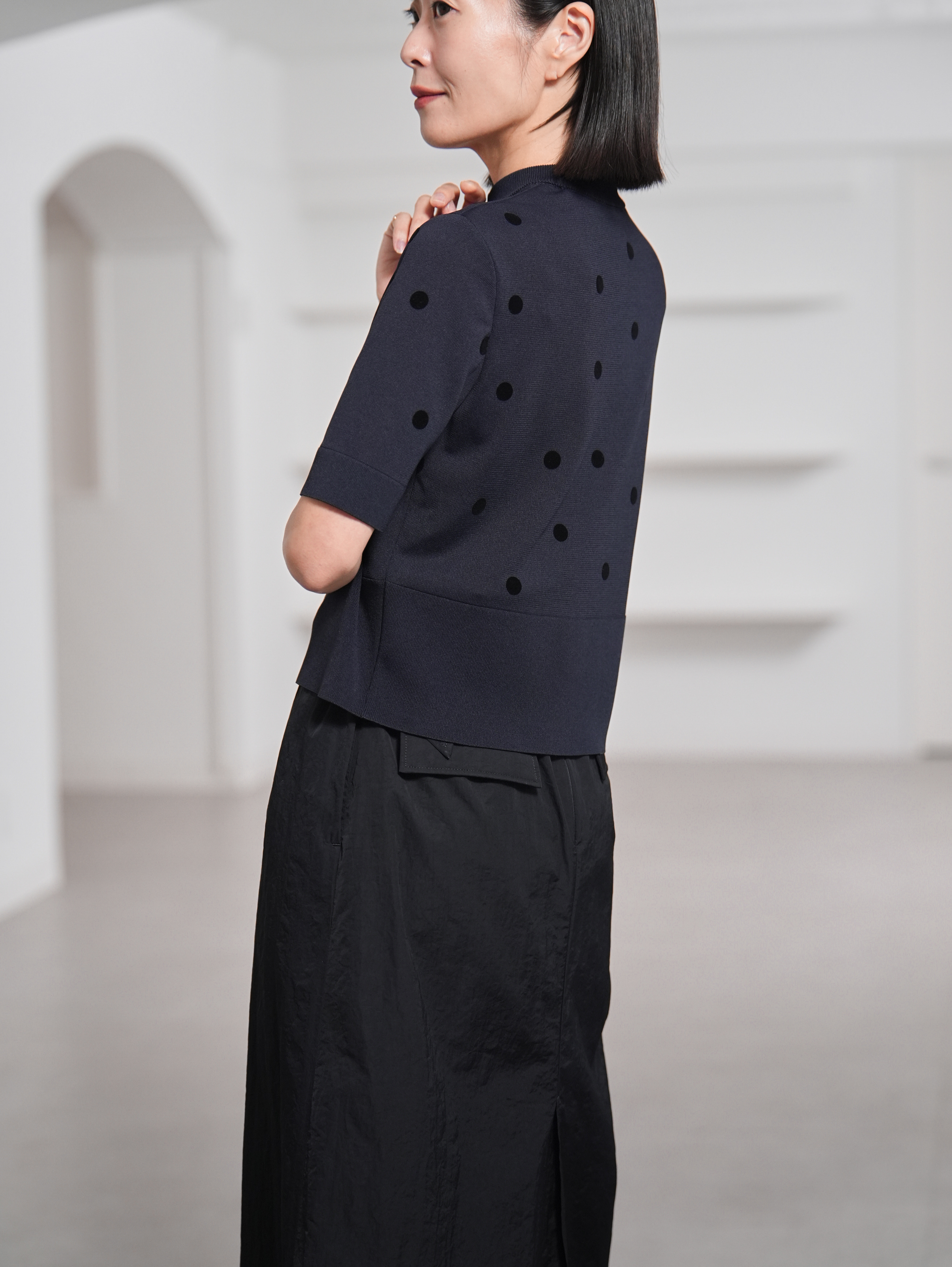 Darcy Sheer Dot Navy/Blackの画像