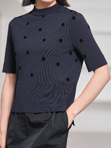 Darcy Sheer Dot Navy/Blackの画像