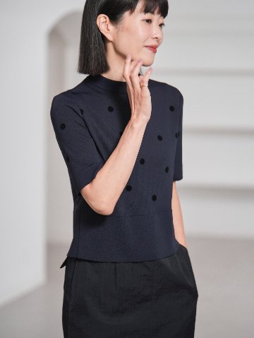 Darcy Sheer Dot Navy/Blackの画像