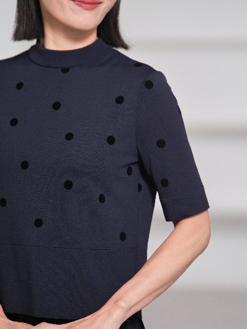 Darcy Sheer Dot Navy/Blackの画像