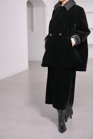【12月中旬デリバリー予定】Seth Velvet Quilt Blackの画像