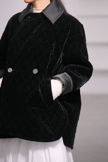 【12月中旬デリバリー予定】Seth Velvet Quilt Blackの画像