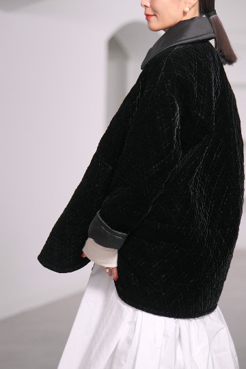 【12月中旬デリバリー予定】Seth Velvet Quilt Blackの画像