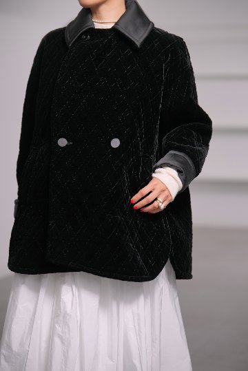 【12月中旬デリバリー予定】Seth Velvet Quilt Blackの画像