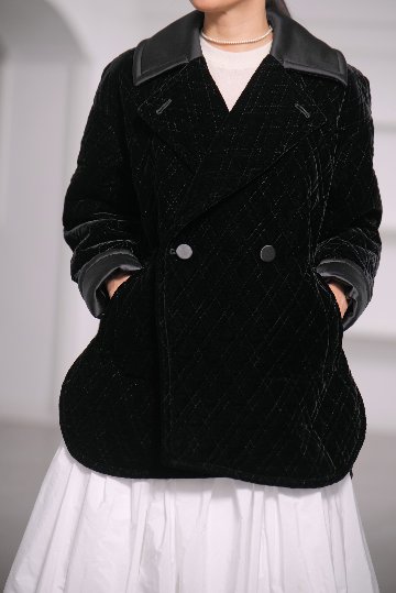 【12月中旬デリバリー予定】Seth Velvet Quilt Blackの画像