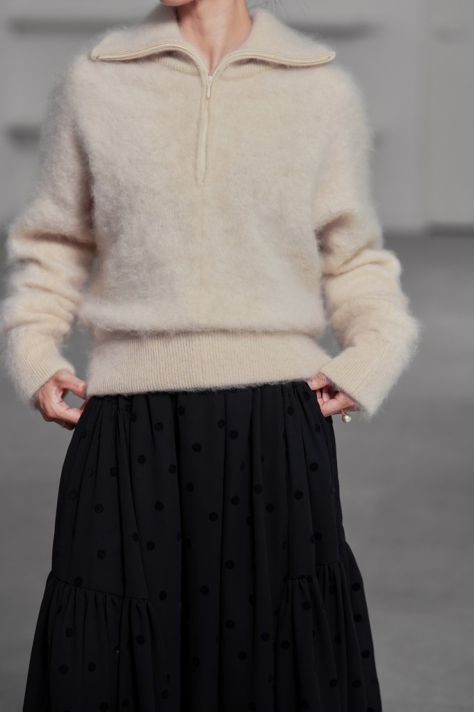 美品】SHE Tokyo Alma Fur Cashmere Navy SHE Tokyo/Alma Fur Cashmere 