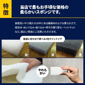 やわらかいウレタンスポンジ-希望サイズ販売-の画像