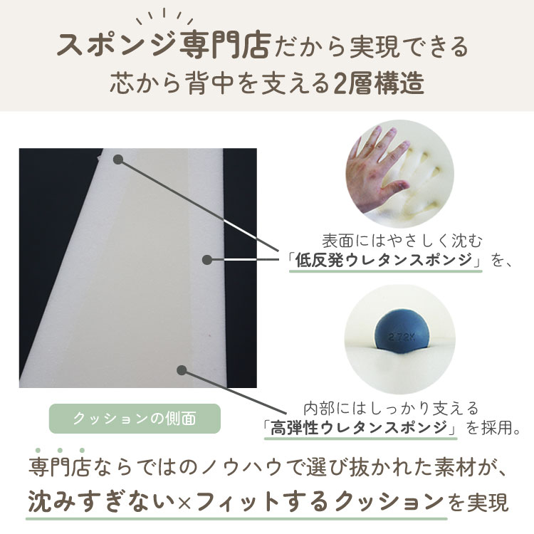 【背もたれクッション】ベッドやリビングなどで使用するクッションの画像
