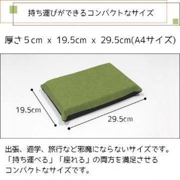 【チョイクッション】持ち運びできるコンパクトクッションです。の画像